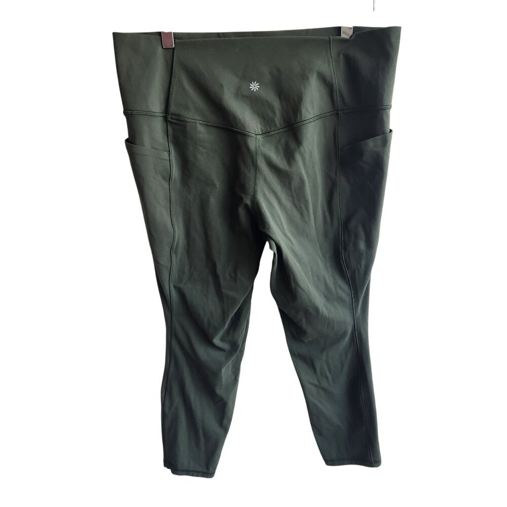 Athleta Salutation Stash Pocket II Womens 7/8 Leggings Size XL Green - Picture 4 of 6